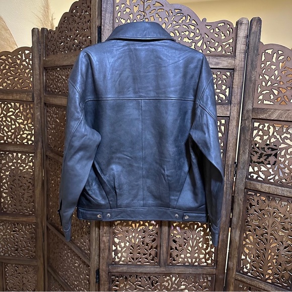 NWT Reformation Gray Leather Jacket - Picture 7 of 7